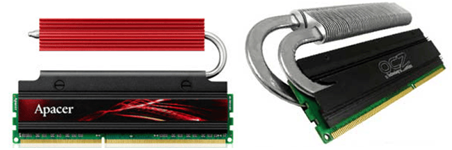 Heat Pipes for Cooling Performance Memory (Source: Apacer & OCZ)